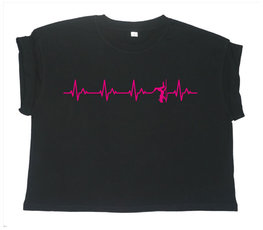 DENZZ Danseres crop top zwart hartslag 