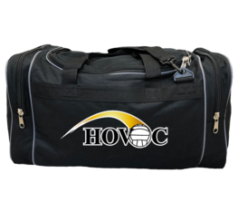 Xavi sporttas 65x31x32 cm met groot HOVOC logo - zwart