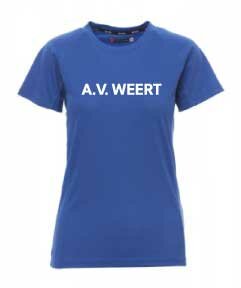 AV Weert T-shirt 100% Polyester - blauw - dames