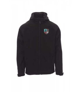 RC Maastricht softshell jas met borstlogo en Rugby Maastricht op de rug - zwart - Unisex