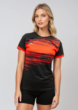 Xavi Performance T-shirt - Lichtgewicht  Sportshirt - zwart/rood - Dames