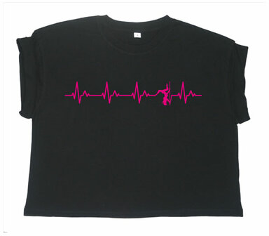 DENZZ Danseres crop top zwart hartslag 