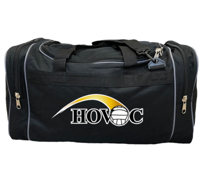 Xavi sporttas 65x31x32 cm met groot HOVOC logo - zwart