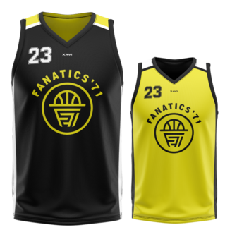 Xavi reversible Trainings-basketbalshirt Fanatics - zwart/geel - Unisex