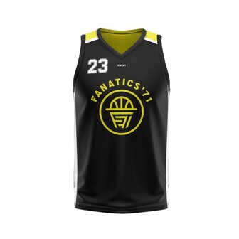 Xavi reversible Trainings-basketbalshirt Fanatics - zwart/geel - Unisex