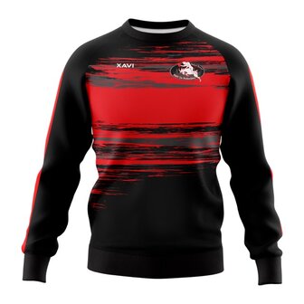 Xavi sweater Bokkerijders - zwart/rood - Unisex