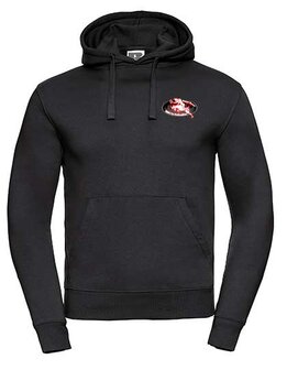 Bokkerijders Hoodie met borstlogo - zwart - Unisex