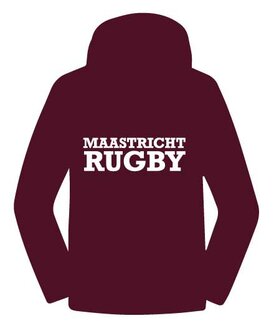 RC Maastricht Hoodie met borstlogo en tekstlogo op de rug - bordeaux - Junior