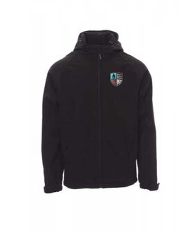 RC Maastricht softshell jas met borstlogo en Rugby Maastricht op de rug - zwart - Unisex