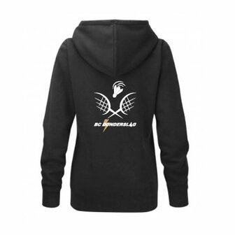 BC Donderslag Hoodie met  borstlogo en tekstlogo op de rug - zwart - Dames