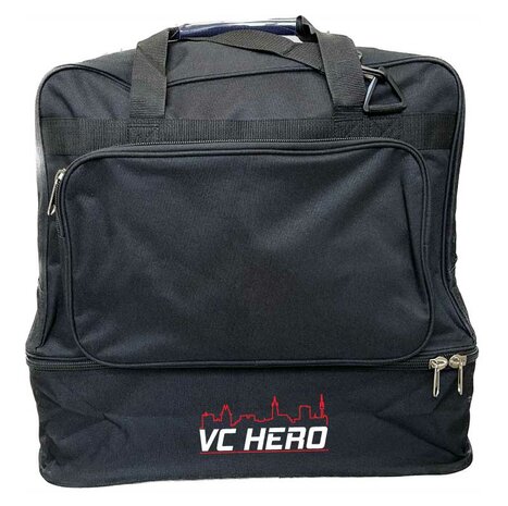 Xavi sporttas met groot ondervak en VC HERO logo op de zijkant - zwart