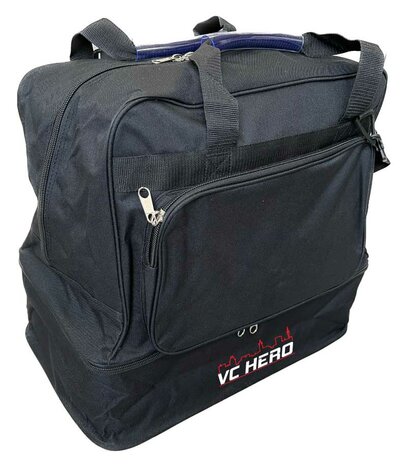 Xavi sporttas met groot ondervak en VC HERO logo op de zijkant - zwart