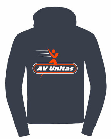 AV Unitas Hoodie met borst- en ruglogo - navy blauw - Junior
