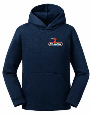 AV Unitas Hoodie met borst- en ruglogo - navy blauw - Junior