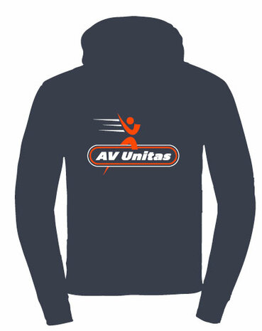 AV Unitas Hoodie met borst- en ruglogo - navy blauw - Unisex