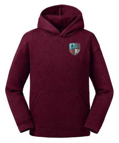 RC Maastricht Hoodie met borstlogo en tekstlogo op de rug - bordeaux - Junior
