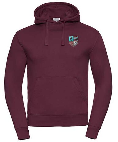 RC Maastricht Hoodie met borstlogo en tekstlogo op de rug - bordeaux - Unisex