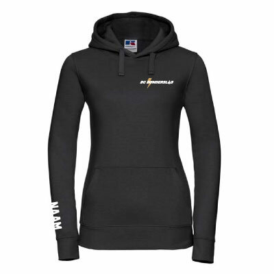 BC Donderslag Hoodie met  borstlogo en tekstlogo op de rug - zwart - Dames