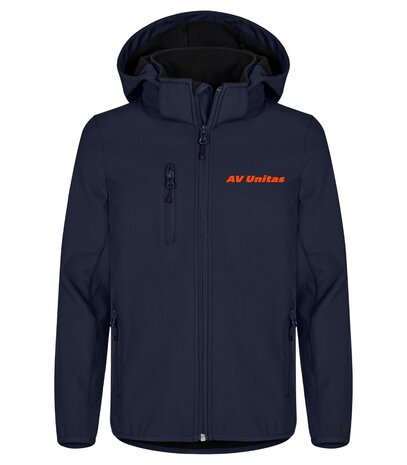  AV Unitas hoody softshell jas Junior navy